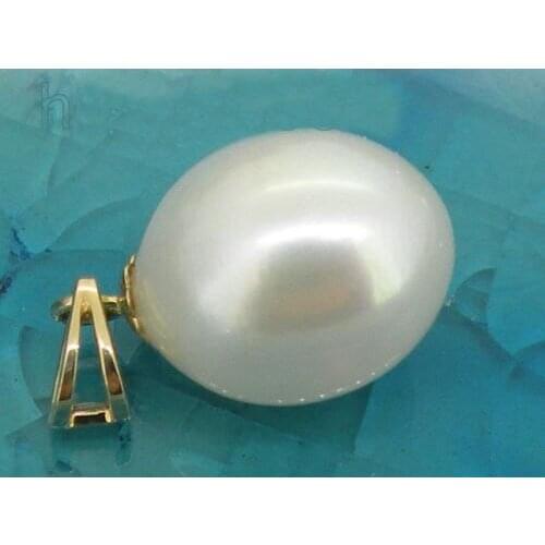 White 11-13mm natural 925silver gold pearl south China sea pendant necklace