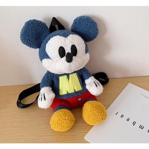 Disney Fashion Cartoon Anime Action Figures Mickey Mouse Doll Plush Backpack Stuffed Bag Cute Backpack Toys Gift For Children