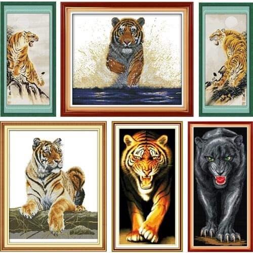 Joy Sunday Stamped Cross Stith King of The Monsters Patterns 14CT 11CT Printed Counted Handmade Embroidery Needlework Decoration