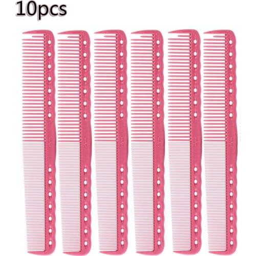10 Pcs Salon Flattop Hair Cutting Comb Carbon Anti-static Hairdressing Brush Professional Styling Tool wholesale