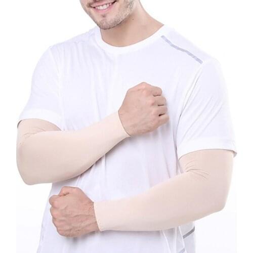 2 pcs ice silk sunscreen sleeves summer multi-color polyester stretch milk sleeves outdoor riding fishing straight arm sleeves