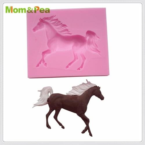 Mom&Pea MPA0705 Horse Shaped Press Silicone Mold Cake Decoration Fondant Cake 3D Mold Food Grade