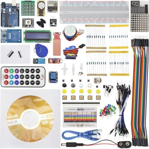 Upgraded Version RFID Starter Kit for for UNO R3 LED Dot Matrix Sensor Remote Control LCD 1602 Learning Suite Kit