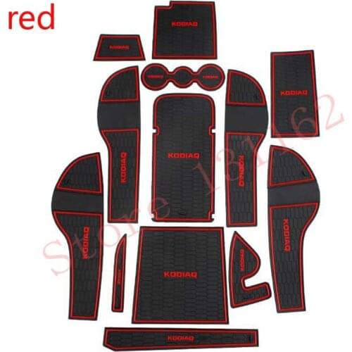 STYO Car Rubber Mat Car Anti Slip Mat, Non-slip Mats Interior Door Pad/Cup Mat styling For Kodiaq 2017 2018 2019