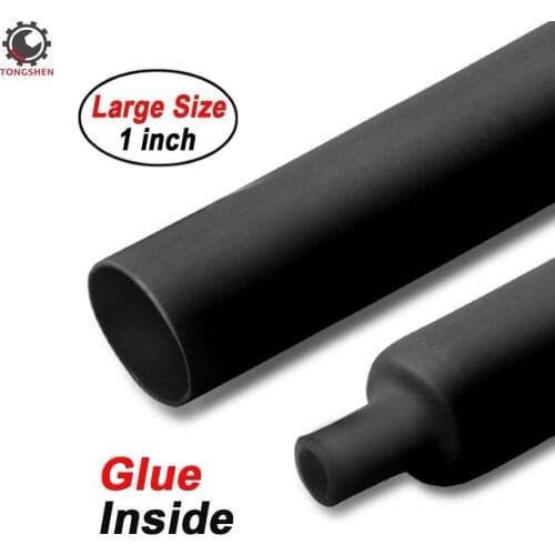 1 Inch 3:1 Dual Wall Adhesive Heat Shrink Tubing Large Diameter Glue Lined Marine Cable Sleeve Tube Wire Cable Sleeving