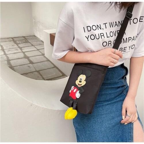 Disney Mickey Mouse Trend Cartoon Japanese Mickey Messenger Bag Cute Anime Girl Nylon Cloth Shoulder Large Capacity Bag