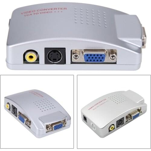 Universal NTSC PAL VGA to TV AV RCA Signal Adapter LCD Out Converter Video Switch Box Composite for Computer Laptop PC