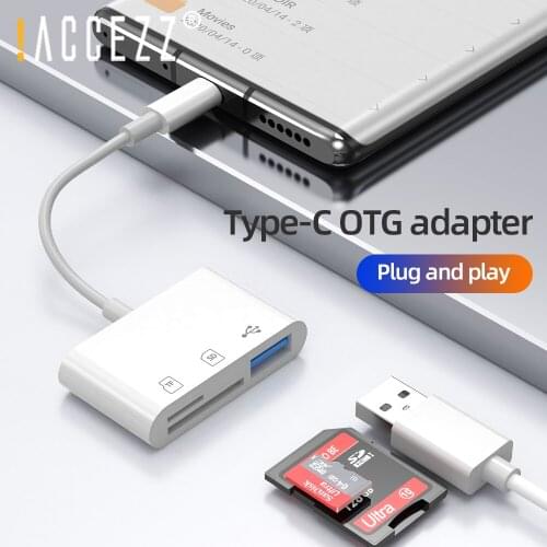 !ACCEZZ USB C OTG Adapter Type C Male to USB 3.0 Female TF SD Card Reader U Disk Flash Converter for Macbook Pro Xiaomi Huawei