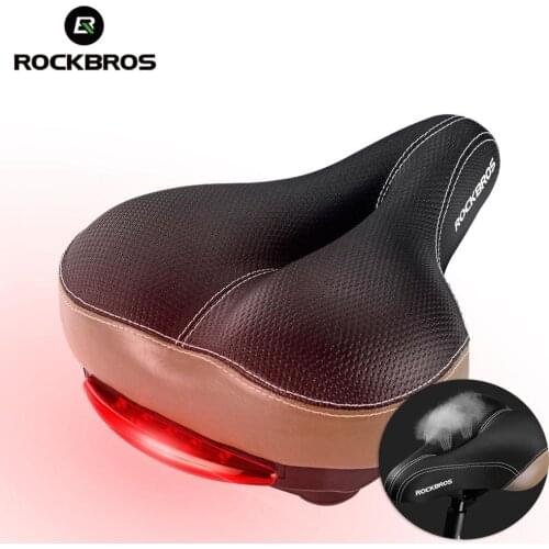 ROCKBROS Mens MTB Bicycle Saddle Leather Road Bike Gel Saddle Soft Front Seat Mat Outdoor Sports Cycling Gel Seat 2 Styles