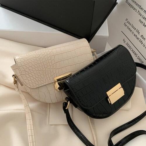 Fashion Crocodile Pattern Crossbody Bag Women New Shoulder Bags Female PU Saddle Bags Leisure Design Messenger Bag