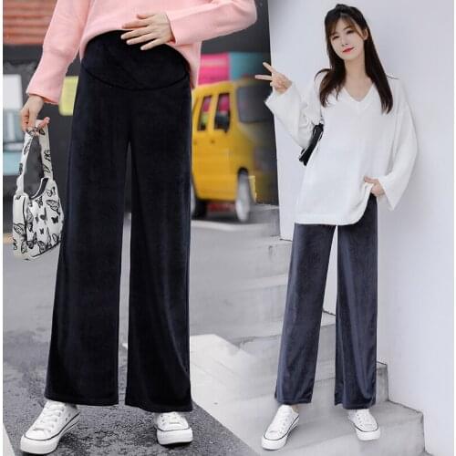 0232# Maternity Pants Spring Autumn Casual Pants Loose Comfy Belly Support Pants Wide Leg Shorts Maternity Trousers