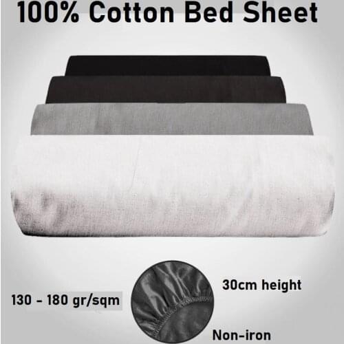 100% Cotton Fitted Bed Sheet 6 Different Size Non Iron 4 Different Colors Bed Lining 1st Quality Fabric Made in Turkey
