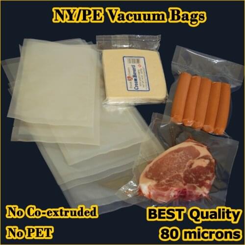 100 pcs NY/PE Vacuum Pouch Bags for Food Storage Bags Saver Vacuumized Clear Pouches Width From 6 cm-22 cm