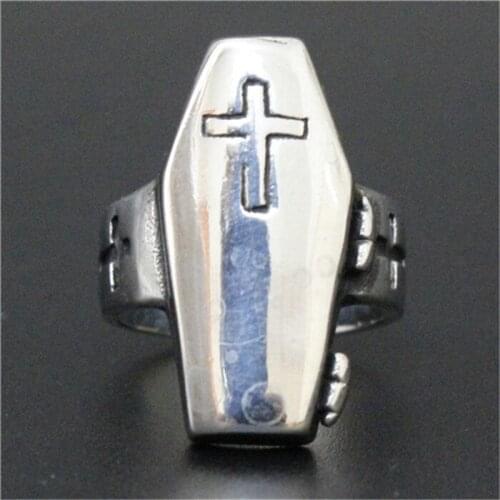 3pc/lot Newest Cool Design Polishing Cross Ring 316L Stainless Steel Men Boy Fashion Cross Ring