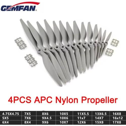 4PCS Gemfan APC Nylon Propeller 5050 6040 7050 7060 8040 8060 9045 9060 1050 1060 1070 1155 1260 1365 1470 Prop For RC Airplane
