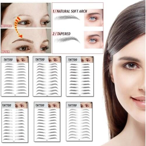 4D Eyebrow Sticker Bionic Brow Semi-Permanent Water Transfer Waterproof fiber Tattoo Eyebrow Embroidery Transfer Eyebrow Patch