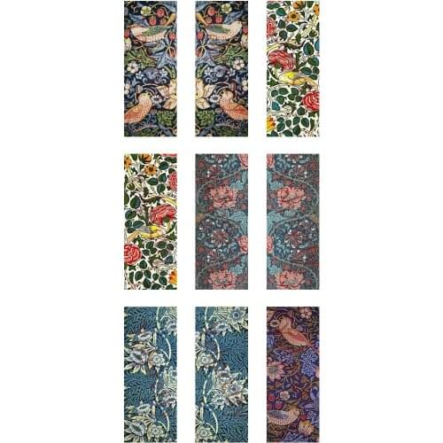 5pcs 10*25mmWilliam Morris Patterns The Strawberry Thief Tapestry Handmade Photo Glass Drop Style Cabochons Jewelry Accessories