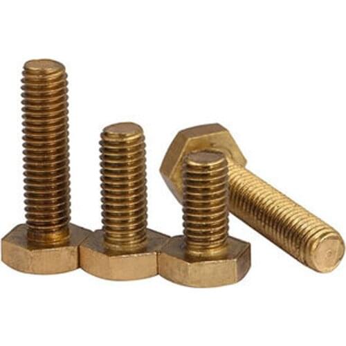 5pcs M5 brass external hex screws outer hexagon head screw machine teeth bolts brassiness mechanical bolt 10mm-50mm length