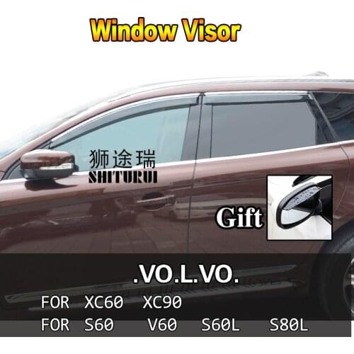 Car Styling Awnings Shelters Window Visors rain eyebrow For Volvo xc60 xc90 S60 V60 S60L S80L 2015-2017 2018 2016 2014 2013 12