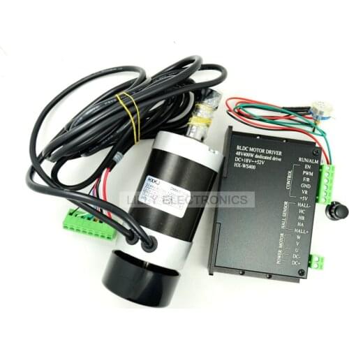 1Set 400W 48v 12000RPM Brushless Air-cooled DC Motor with Driver High speed Long