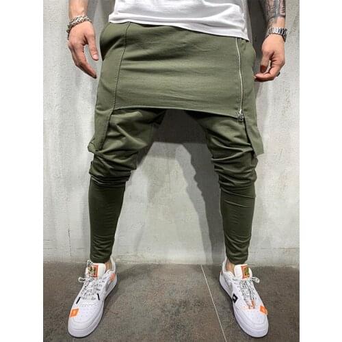 Mens pants sports pants fashion pants trousers casual spring and autumn mens tight trousers Slim hip-hop motorcycle outdoor pa