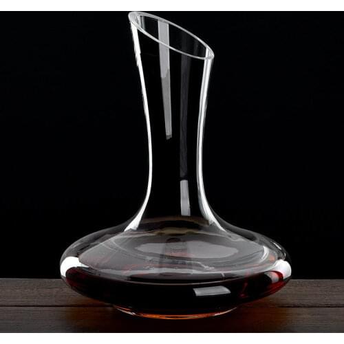 1000ML Superior Flat Base Red Wine Decanter Handmade Crystal Wine Pourer Premium Water Carafe Thickened Wall