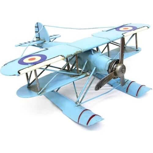 Decorative Metal Naval Airplane Biplane -Trinket, Miniature, Gift, Nostalgic, Nostalgic, Handmade, hand Painted, Quality Durable