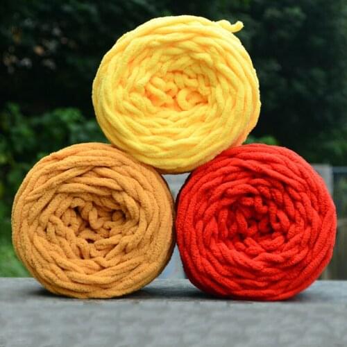 DIY Hot Soft Knitting Chunky Towelling Wool Ball Skein Scarf Yarn Pure Color Cute 100g #80465
