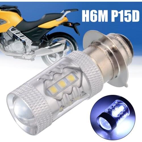 For Motor Lighting 1pc H6M P15D Headlight 20SMD 80W Universal Motorcycle White LED Bulb Fog Light Lamp Mayitr