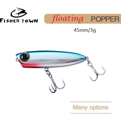 Fisher town 2021 Thritop Hard Fishing Lure Popper Bait Full Water TP142 Floting Pencil Lures Bass Pike Fishing Tackles