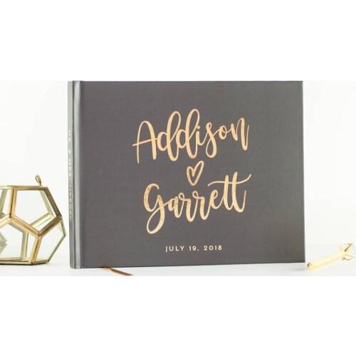 Customize any language gray wedding landscape guest book photo book wedding album guest book baby shower guest book