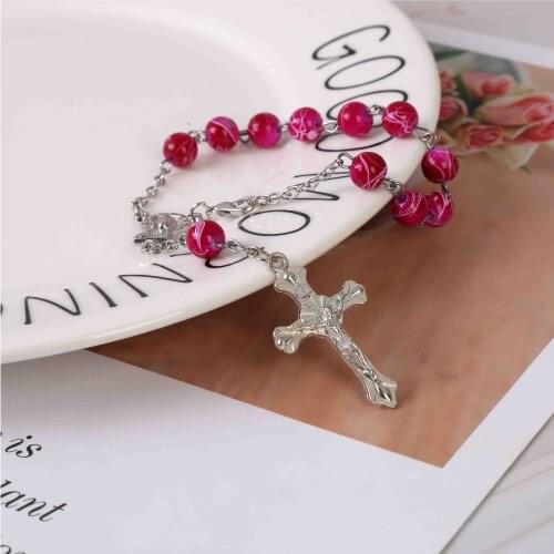 12 Pieces / Catholic Pearl Bracelet Imitation Beads Child Baby Communion Baby Baptism Pamper Mini Rosary