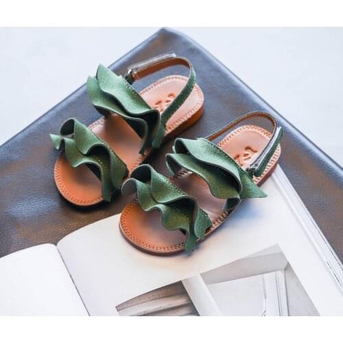Summer Children Ruffles Korean Sandals For Kids Girls Toddler Baby Beach Sandals Princess Dress Shoes 1 2 3 4 5 6 7 8 9 10 Years