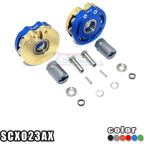 GPM BRASS PENDULUM WHEEL KNUCKLE AXLE WEIGHT WITH ALLOY LID + 21MM HEX ADAPTER For AXIAL SCX10 II 90046 RC Upgrade