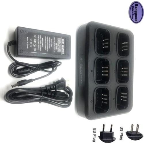 Multi-functional Dock Charger AC/DC Adapter 6-Way Rapid Charging For TYT MD380 MD-380 MD-UV380 RT3 RT3S Radio Walkie Talkie