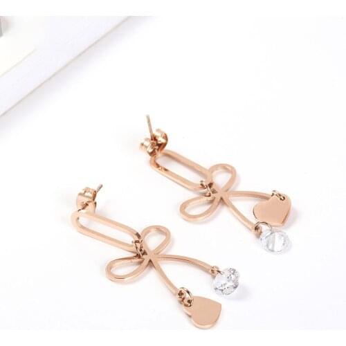Xinxuanmei Fashion Womens earrings 2019 Rose Gold Earring Female Stainless Steel Jewelry Woman Summer Accessories Bohemian