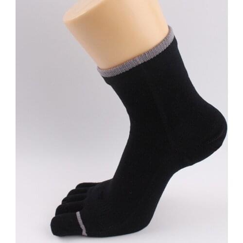 Cotton Five-toe Socks Men Solid Color Casual Tube Socks Summer Autumn Business Socks Five Finger Breathable Deodorant MKB013