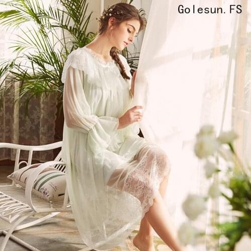 New Arrival 2018 Spring and Summer Women Princess Pure Modal Nightgowns Lady Gowns Sleepwear Nightwear Vestidos QGT011