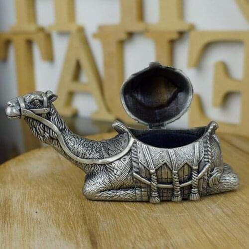 New Arrival 3 Sizes Fashion Metal Jewelry Case Trinket box Vintage Camel Design Carved Home Decoration Gift