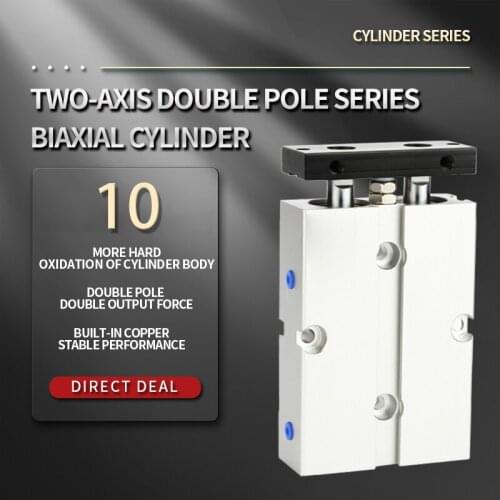 Large Bore Pneumatic Double Shaft Double Rod Air Cylinder Double Cylinder Double Large Thrust TN10*10/30/40/50/60/70/80/90/100