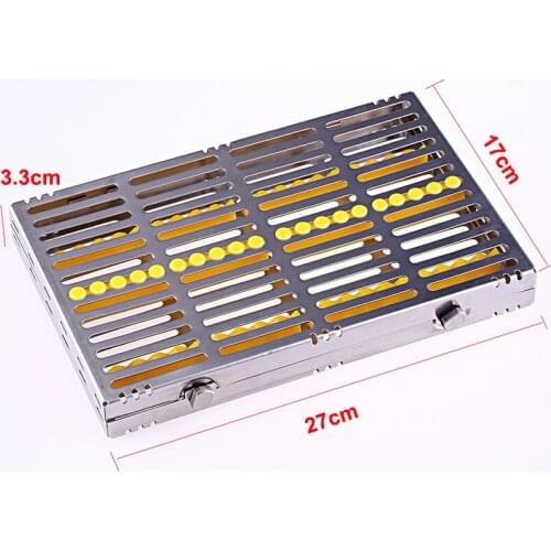 Dental Sterilization Rack 20 grid Surgical Instrument Autoclavable Box Dental Cassette File Burs Holder Disinfection Tray Tool