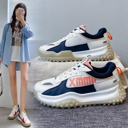 Plus Size Women Shoes Sports Mesh Leather Shoes Rubber Lace Up Outdoor Female Men Flats Soft Couples Sneakers Tenis Feminino
