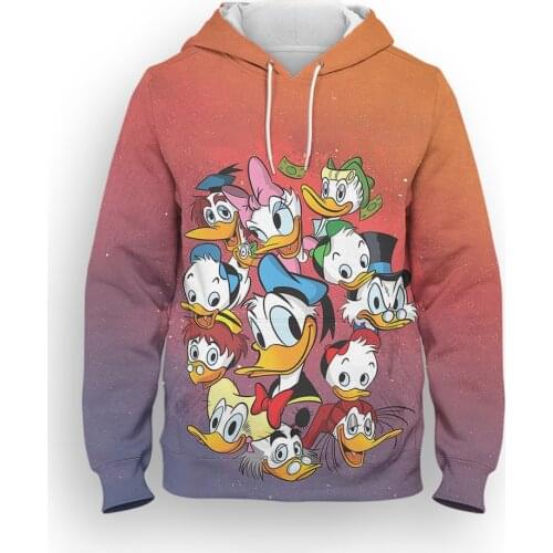 Sweatshirt Anime Cartoon For Boy Girl Kids Disney Donald Duck 3D Print Women Hoodie Streetwear Oversized Mens Tracksuit