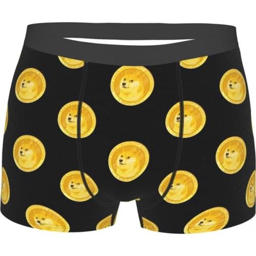 Doge Your Favorite Meme Coin Dogecoin Cryptocurrency Underpants Cotton Panties Male Underwear Print Shorts Boxer Briefs