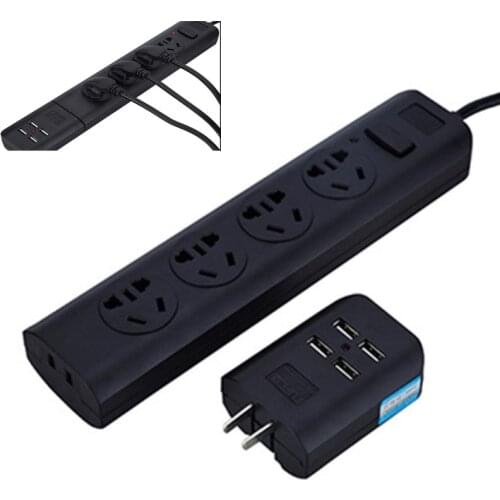1.8M Extension Cord Power Strip 4 USB Charging Ports Quick Charge Smart Socket Plug Quality Power Converter Adapter