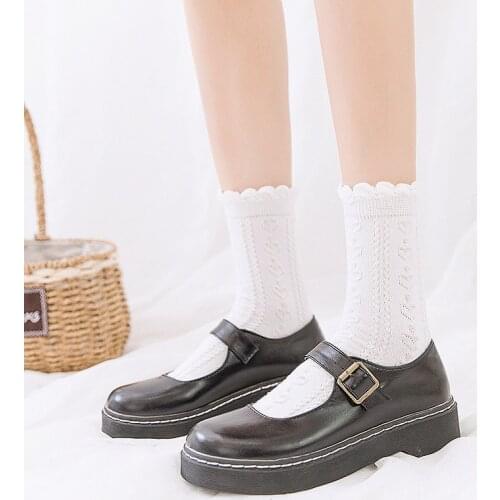 Dreamlikelin Spring Autumn Female White Japanese Lolita Bubble Lace Frilly Socks Cute Jk Uniform Socks