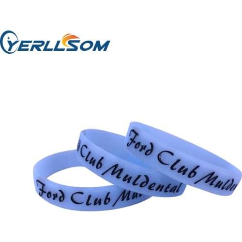 YERLLSOM 150pcs/Lot High Quality Wholesale Custom Bulk Cheap Blue glow in dark silicone bracelets for events YS19070402