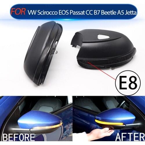 Black Cover Dynamic Blinker Mirror Light for Volkswagen VW Scirocco Passat Eos CC Beetle Jetta LED Turn Signal Side Indicator