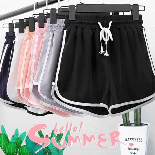 Female Summer Sport Shorts Women Elastic Waist Short Pants Women Running Loose Solid Quick dry Cotton Yoga Short Femme feminino