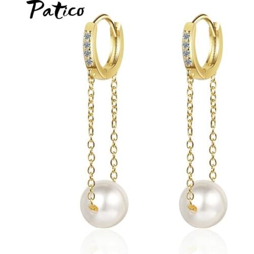 New Arrival 925 Sterling Silver Luxury Pearl Statement Earring For Women Girls CZ Crystal Fashion Jewelry Wholesale